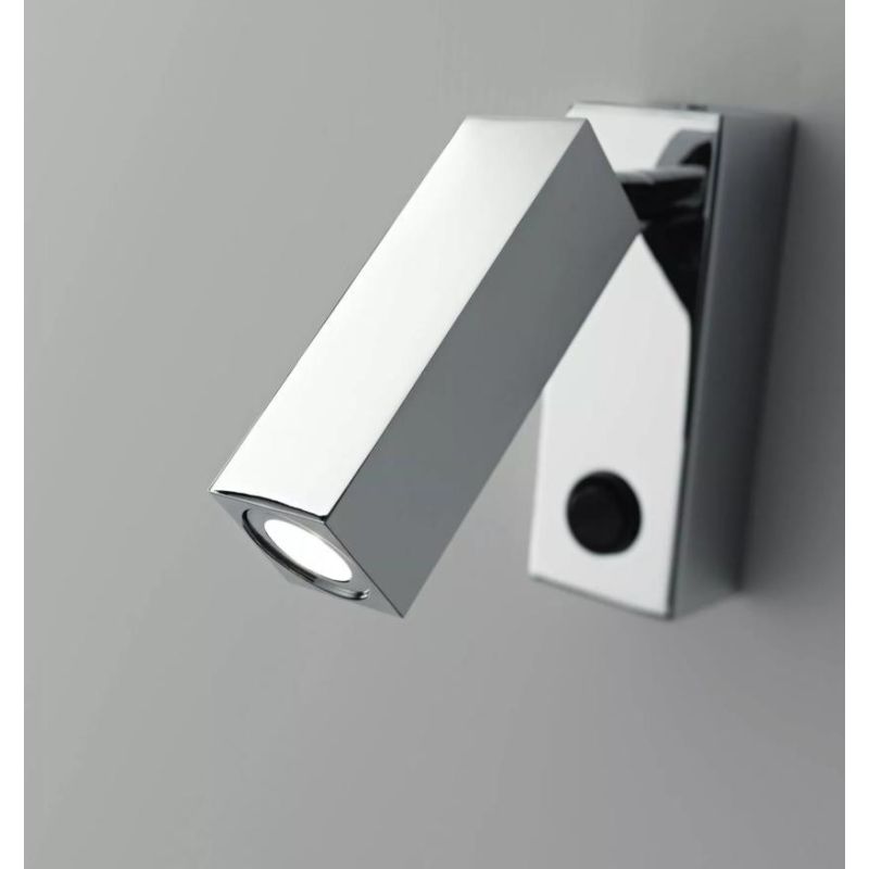 ZENIT SQUADRATO APPLIQUE COMODINO CAMERA DA LETTO LED 3W CROMO LUCIDO ISYLUCE - Cristalensi Shop Online