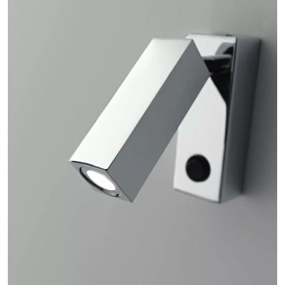 ZENIT SQUADRATO APPLIQUE COMODINO CAMERA DA LETTO LED 3W CROMO LUCIDO ISYLUCE - Cristalensi Shop Online