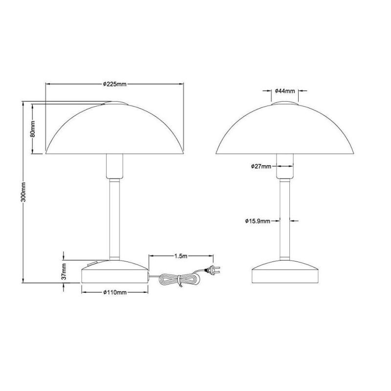 DONNA LAMPADA DA TAVOLO NERA CON VETRO BIANCO SABBIATO LED 4W TOUCH DIMMER TRIO LIGHTING - Cristalensi Shop Online