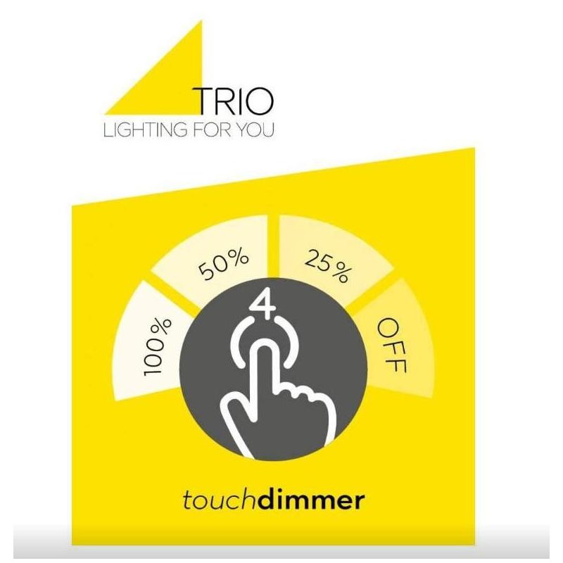 DONNA LAMPADA DA TAVOLO NERA CON VETRO BIANCO SABBIATO LED 4W TOUCH DIMMER TRIO LIGHTING - Cristalensi Shop Online