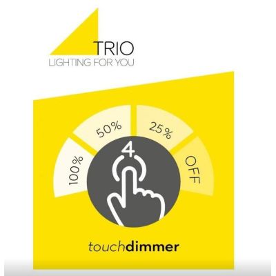 DONNA LAMPADA DA TAVOLO NERA CON VETRO BIANCO SABBIATO LED 4W TOUCH DIMMER TRIO LIGHTING - Cristalensi Shop Online