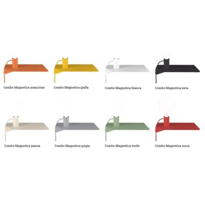 COMBO MAGNETICO APPLIQUE MENSOLA CON PORTALAMPADA MAGNETICO IN METALLO 8 COLORI Filotto - Cristalensi Shop Online