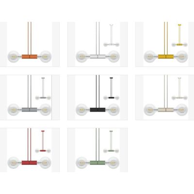 SOSPENSIONE 2 LUCI MAGNETICA IN METALLO DISPONIBILI 8 COLORI FILOTTO ORIGINALE E MODERNA Filotto - Cristalensi Shop Online
