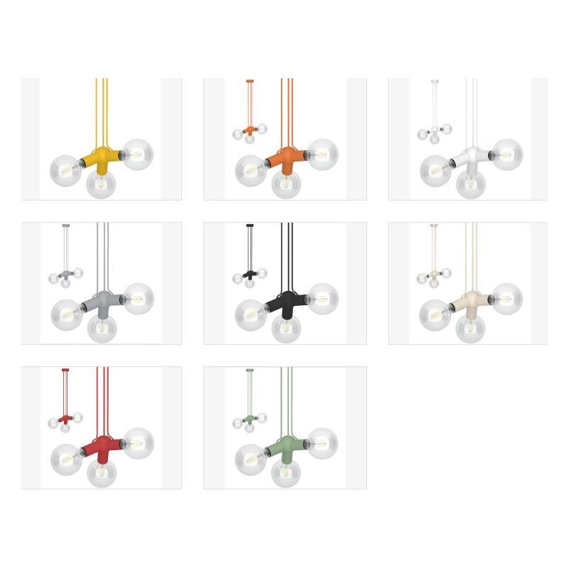 SOSPENSIONE 3 LUCI MAGNETICA IN METALLO DISPONIBILI 8 COLORI FILOTTO ORIGINALE E MODERNA Filotto - Cristalensi Shop Online