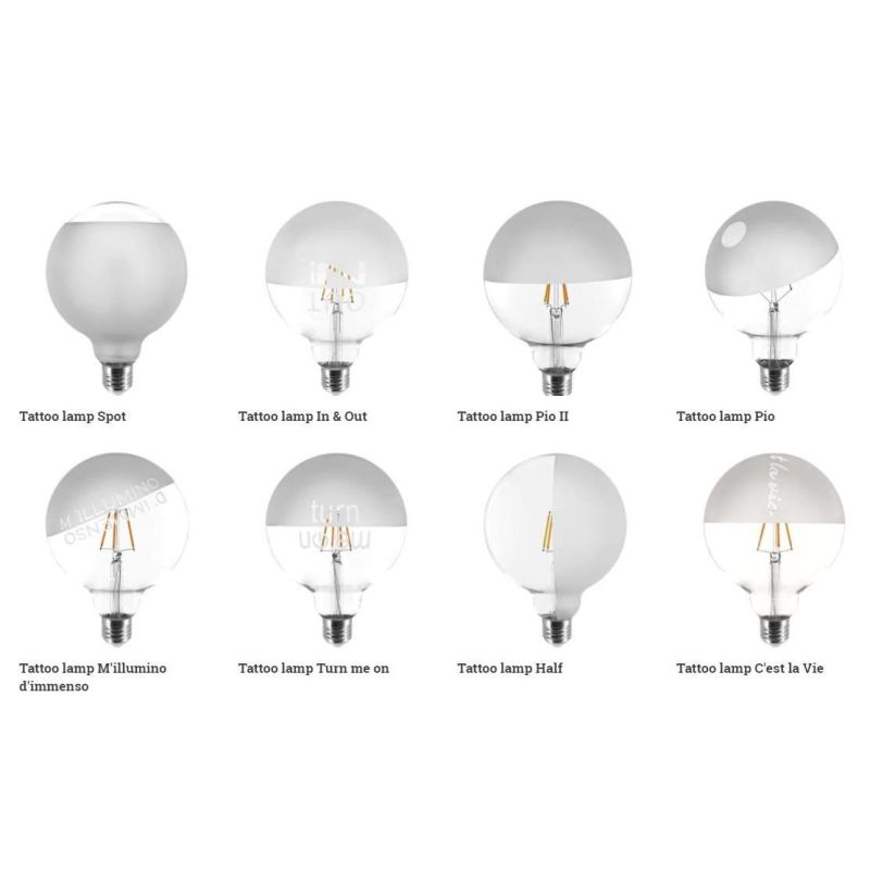SATINATE LAMPADINE TATTOO SATINATE GLOBO LED 4,5W LUCE 2700K MADE IN ITALY Filotto - Cristalensi Shop Online
