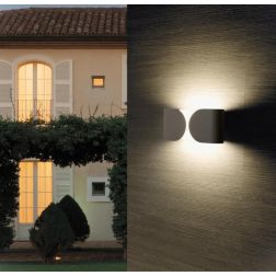 GAIA APPLIQUE LED 12W SOSTITUIBILE IP54 DISPONIBILE IN FINITURA ALLUMINIO E MARRONE Sovil - Cristalensi Shop Online