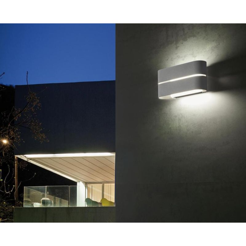 GAIA 2 APPLIQUE LED 12W SOSTITUIBILE IP54 DISPONIBILE FINITURA ALLUMINIO Sovil - Cristalensi Shop Online