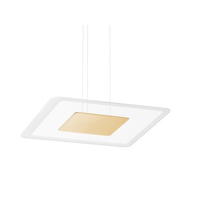 ARUBA SOSPENSIONE MODERNA CROMO ORO O RAME DOPPIA EMISSIONE LUCE LED 40W LUCE 3000K Linea Light - Cristalensi Shop Online