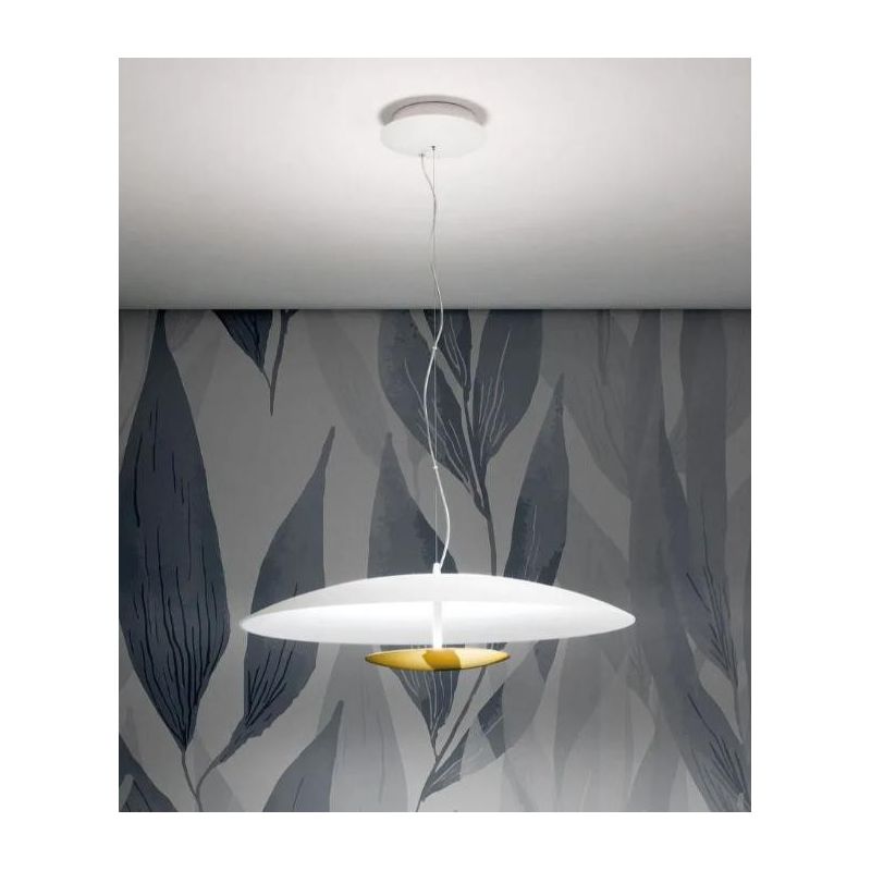 HORIZON SOSPENSIONE MODERNA LED 34W LUCE 3000K CON DETTAGLI ORO O CROMO DELLA LINEA LIGHT Linea Light - Cristalensi Shop Online