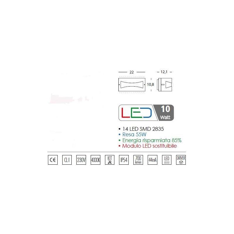 TIBET LED INTEGRATO 10W SOSTITUIBILE X ESTERNO IP54 BIANCO ANTRACITE E MARRONE Sovil - Cristalensi Shop Online