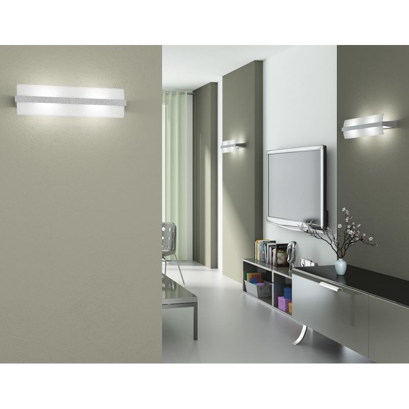 WOOD APPLIQUE GRANDE LARGHEZZA CM 53 IN METALLO E LEGNO 3 FINITURE CON DIFFUSORE IN VETRO DELLA TOP LIGHT Top Light Illuminazion