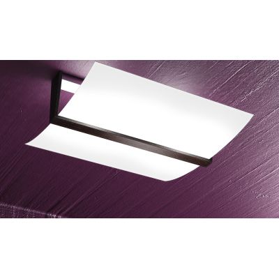 WOOD PLAFONIERA MEDIA LARGHEZZA CM 43 IN METALLO E LEGNO 3 FINITURE DIFFUSORE IN VETRO DELLA TOP LIGHT Top Light Illuminazione -