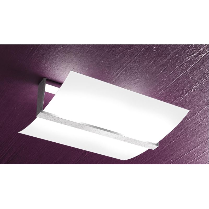 WOOD PLAFONIERA MEDIA LARGHEZZA CM 43 IN METALLO E LEGNO 3 FINITURE DIFFUSORE IN VETRO DELLA TOP LIGHT Top Light Illuminazione -