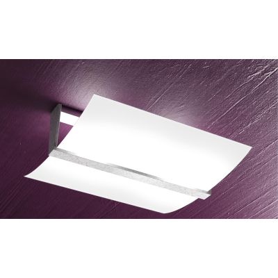 WOOD PLAFONIERA MEDIA LARGHEZZA CM 43 IN METALLO E LEGNO 3 FINITURE DIFFUSORE IN VETRO DELLA TOP LIGHT Top Light Illuminazione -