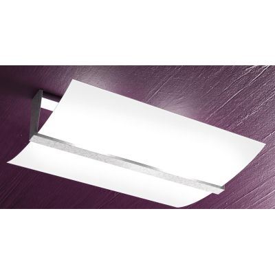 WOOD PLAFONIERA GRANDE LARGHEZZA CM 53 IN METALLO E LEGNO 3 FINITURE DIFFUSORE IN VETRO Top Light Illuminazione - Cristalensi Sh