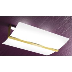 WOOD PLAFONIERA GRANDE LARGHEZZA CM 53 IN METALLO E LEGNO 3 FINITURE DIFFUSORE IN VETRO Top Light Illuminazione - Cristalensi Sh 2