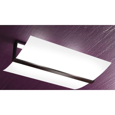 WOOD PLAFONIERA GRANDE LARGHEZZA CM 53 IN METALLO E LEGNO 3 FINITURE DIFFUSORE IN VETRO Top Light Illuminazione - Cristalensi Sh