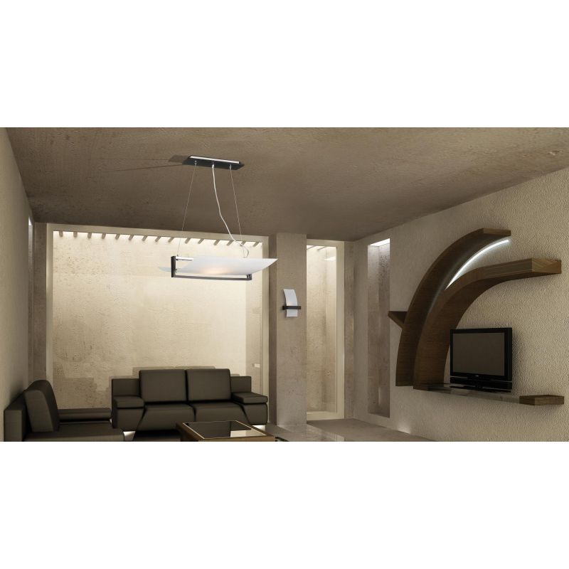 WOOD SOSPENSIONE IN METALLO E LEGNO LARGHEZZA CM 53 IN 3 FINITURE CON DIFFUSORE IN VETRO Top Light Illuminazione - Cristalensi S
