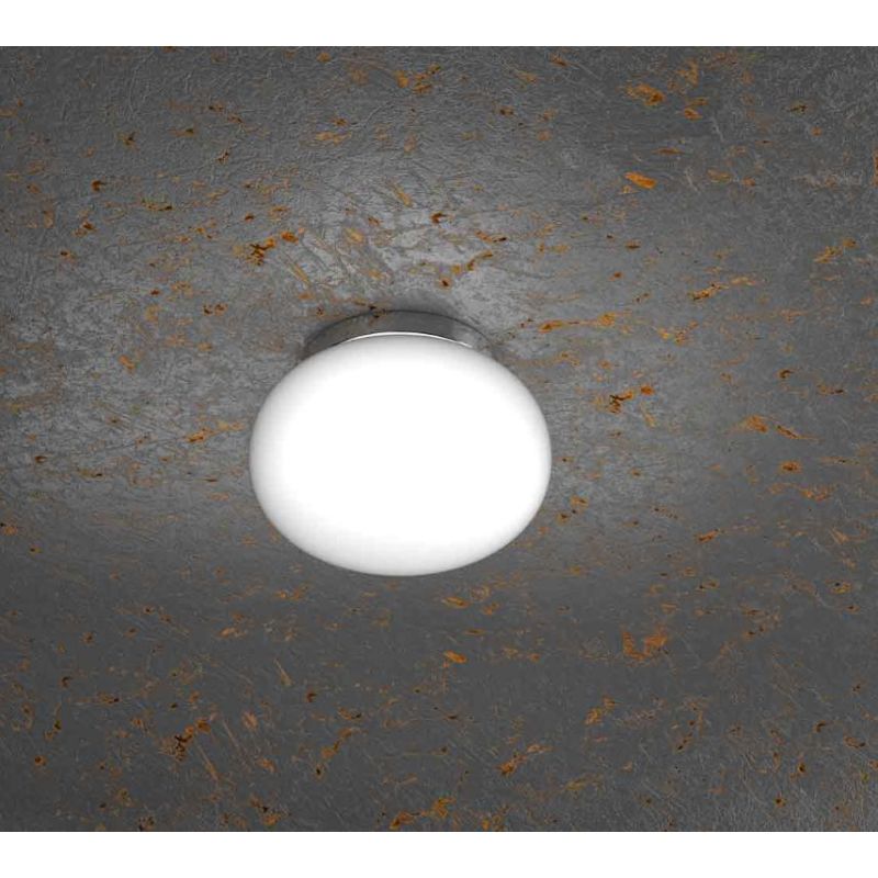 SOFT PICCOLA PLAFONIERA DIAMETRO CM 18 IN VETRO SOFFIATO BIANCO LATTE MODERNA Top Light Illuminazione - Cristalensi Shop Online