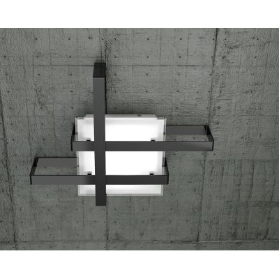 CROSS 50 PLAFONIERA APPLIQUE PICCOLA IN METALLO BIANCO, SABBIA O NERA 2XE27 Top Light Illuminazione - Cristalensi Shop Online