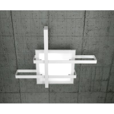 CROSS 50 PLAFONIERA APPLIQUE PICCOLA IN METALLO BIANCO, SABBIA O NERA 2XE27 Top Light Illuminazione - Cristalensi Shop Online