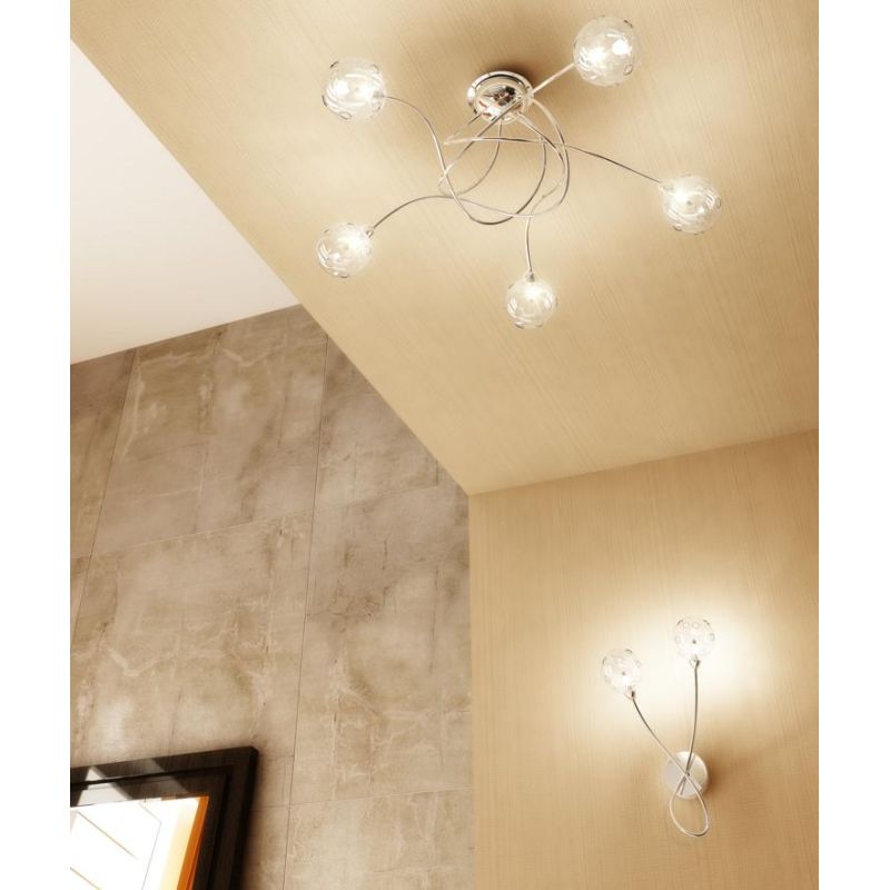SUPER BALL APPLIQUE IN METALLO CROMATO E VETRI TRASPARENTI Top Light Illuminazione - Cristalensi Shop Online