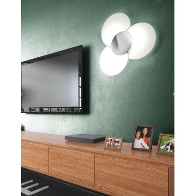 CLOVER MEDIA APPLIQUE PLAFONIERA IN VETRO CON PIASTRA DECORATA IN 3 COLORI Top Light Illuminazione - Cristalensi Shop Online