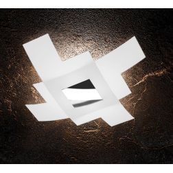 TETRIS COLOR PLAFONIERA IN VETRO BIANCO CON INSERTO DI METALLO IN VARI COLORI Top Light Illuminazione - Cristalensi Shop Online 2