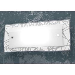 STRIPES APPLIQUE MODERNA CON VETRO SERIGRAFATO LARGHEZZA CM 46 LAMPADINA ATTACCO 2xE27 Top Light Illuminazione - Cristalensi Sho