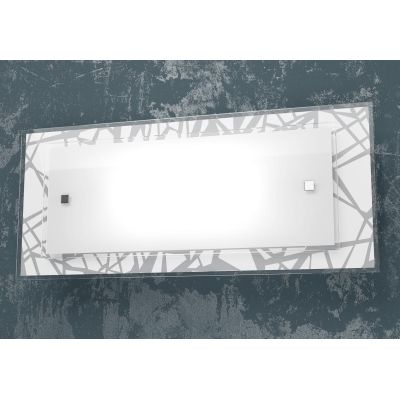 STRIPES APPLIQUE MODERNA CON VETRO SERIGRAFATO LARGHEZZA CM 46 LAMPADINA ATTACCO 2xE27 Top Light Illuminazione - Cristalensi Sho