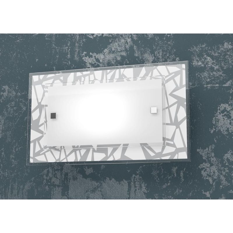 STRIPES APPLIQUE MODERNA CON VETRO SERIGRAFATO LARGHEZZA CM 30 LAMPADINA ATTACCO E27 Top Light Illuminazione - Cristalensi Shop