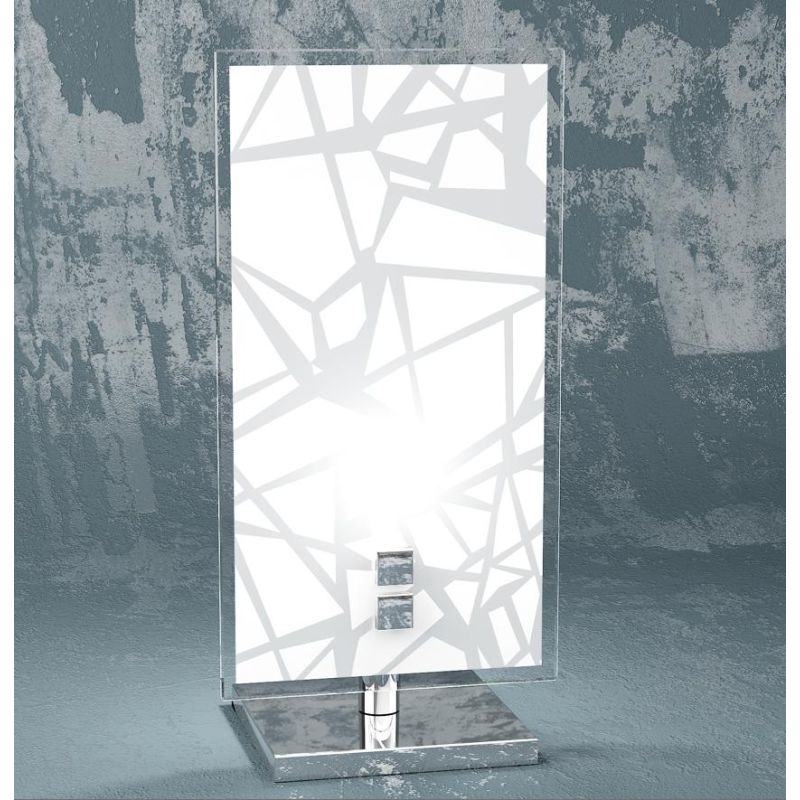 STRIPES LAMPADA DA TAVOLO IN VETRO SERIGRAFATO MODERNA LAMPADINA ATTACCO G9 Top Light Illuminazione - Cristalensi Shop Online