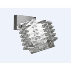 RUBIK PICCOLA APPLIQUE MODERNA IN CRISTALLO TRASPARENTE CON BASE CROMATA LAMPADINA G9 Top Light Illuminazione - Cristalensi Shop 2