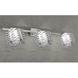 RUBIK APPLIQUE SPOT 3 LUCI MODERNA IN CRISTALLO TRASPARENTE CON BASE CROMATA LAMPADINE 3xG9 Top Light Illuminazione - Cristalens