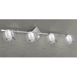 RUBIK APPLIQUE SPOT 4 LUCI MODERNA IN CRISTALLO TRASPARENTE CON BASE CROMATA LAMPADINE 4xG9 Top Light Illuminazione - Cristalens