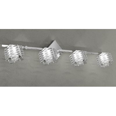 RUBIK APPLIQUE SPOT 4 LUCI MODERNA IN CRISTALLO TRASPARENTE CON BASE CROMATA LAMPADINE 4xG9 Top Light Illuminazione - Cristalens