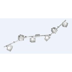 RUBIK APPLIQUE SPOT 6 LUCI MODERNA IN CRISTALLO TRASPARENTE CON BASE CROMATA LAMPADINE 6xG9 Top Light Illuminazione - Cristalens 2