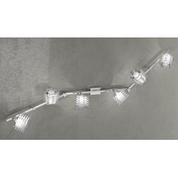 RUBIK APPLIQUE SPOT 6 LUCI MODERNA IN CRISTALLO TRASPARENTE CON BASE CROMATA LAMPADINE 6xG9 Top Light Illuminazione - Cristalens
