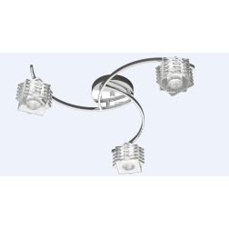 RUBIK PLAFONIERA 3 LUCI METALLO CROMATO CON DIFFUSORI IN CRISTALLO E LAMPADINE 3xG9 Top Light Illuminazione - Cristalensi Shop O 2