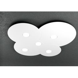 CLOUD PLAFONIERA 5 LUCI IN METALLO TRE COLORI CON LAMPADINE LED SOSTITUIBILI Top Light Illuminazione - Cristalensi Shop Online