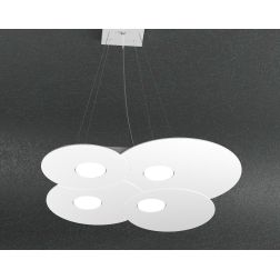 CLOUD SOSPENSIONE DOPPIA ILLUMINAZIONE 6 LUCI IN METALLO 3 COLORI LAMPADINE ATTACCO GX53 Top Light Illuminazione - Cristalensi S