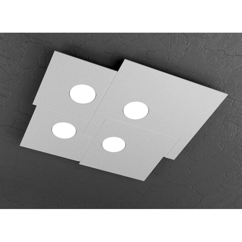 PLATE PLAFONIERA 4 LUCI IN METALLO QUATTRO COLORI CON LAMPADINE LED SOSTITUIBILI Top Light Illuminazione - Cristalensi Shop Onli