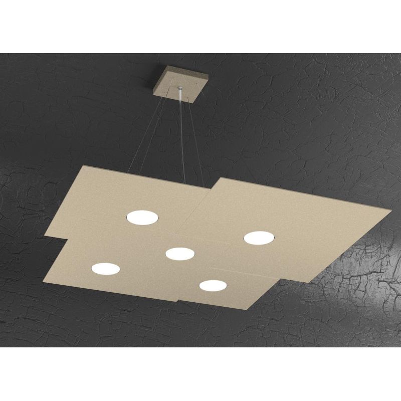 PLATE SOSPENSIONE 5 LUCI IN METALLO QUATTRO COLORI CON LAMPADINE LED SOSTITUIBILI Top Light Illuminazione - Cristalensi Shop Onl