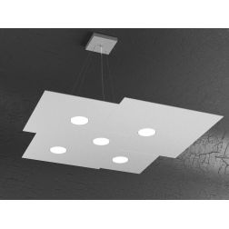 PLATE SOSPENSIONE 5 LUCI IN METALLO QUATTRO COLORI CON LAMPADINE LED SOSTITUIBILI Top Light Illuminazione - Cristalensi Shop Onl