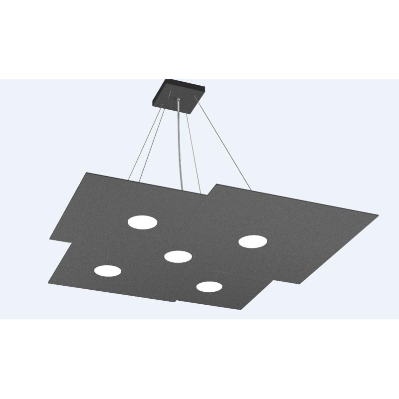 PLATE SOSPENSIONE 5 LUCI IN METALLO QUATTRO COLORI CON LAMPADINE LED SOSTITUIBILI Top Light Illuminazione - Cristalensi Shop Onl