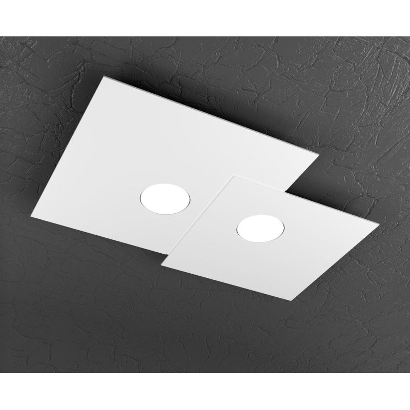 PLATE PLAFONIERA 2 LUCI IN METALLO 4 COLORI DESIGN MODERNO LAMPADINE ATTACCO GX53 Top Light Illuminazione - Cristalensi Shop Onl
