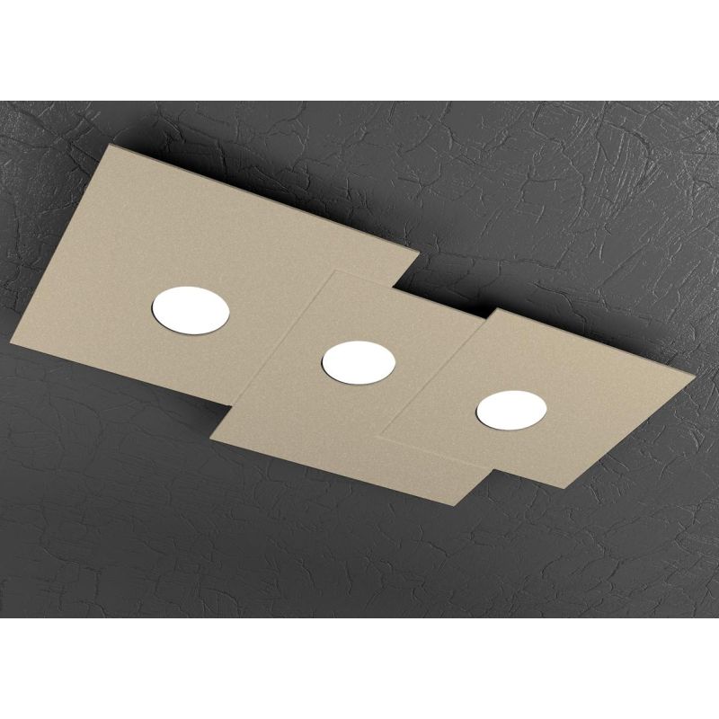 PLATE PLAFONIERA 3 LUCI IN METALLO QUATTRO COLORI CON LAMPADINE LED SOSTITUIBILI Top Light Illuminazione - Cristalensi Shop Onli
