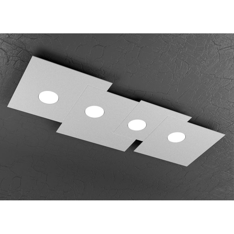 PLATE PLAFONIERA 4 LUCI IN METALLO 4 COLORI DESIGN MODERNO LAMPADINE ATTACCO GX53 Top Light Illuminazione - Cristalensi Shop Onl