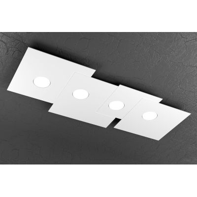 PLATE PLAFONIERA 4 LUCI IN METALLO 4 COLORI DESIGN MODERNO LAMPADINE ATTACCO GX53 Top Light Illuminazione - Cristalensi Shop Onl