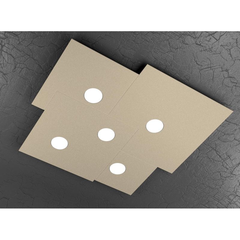 PLATE PLAFONIERA 5 LUCI IN METALLO 4 COLORI DESIGN MODERNO LAMPADINE ATTACCO GX53 Top Light Illuminazione - Cristalensi Shop Onl